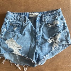 High rise jean shorts